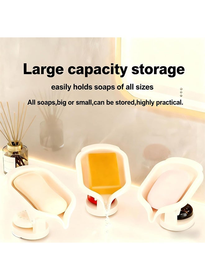 Strong Suction Soap Dish, Wall Mount Adhesive Holder for Shower and Bathroom, No-Spill Fast Drying Soap Saver - Image 3